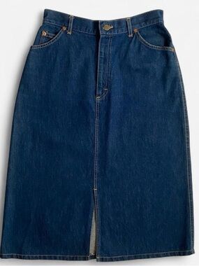 Vintage 80s Lee Classic Denim Midi Skirt